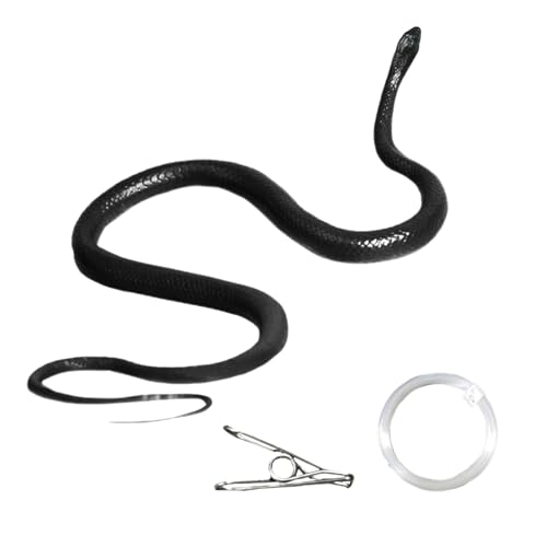 Raxove Schlange Witz mit Seil, 120 cm gefälschte Schlangenseil-Witz, realistische gefälschte Schlange, einfach zu spielen mit Clip auf Schlangen-Scherz-Klammer Spielzeug für Picknick, Meetings, G von Raxove