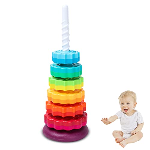 Raxove Spielzeug mit rotierendem Rad, stapelbares Spielzeug für Kinder, stapelbares Spielzeug ab einem Jahr, Rainbow Stacker Toddler Spinning Wheel Toy, Lernspielzeug für 12 Monate Raxove Spielzeug mit rotierendem Rad, stapelbares Spielzeug für Kinder, stapelbares Spielzeug ab einem Jahr, Rainbow Stacker Toddler Spinning Wheel Toy, Lernspielzeug für 12 Monate von Raxove