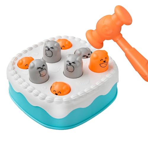 Raxove Whack Game Maulwurf, langlebiges Musikspielzeug zum Hämmern, 12 x 12 x 6 cm, interaktives Spielzeug mit Hammer in Kuchenform, Spielzeug für frühe Entwicklung für Kinder, Spielzeug aus von Raxove