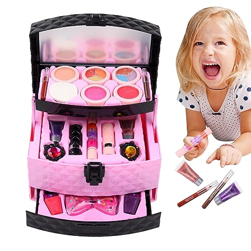 Spielen Sie Schönheitsspielzeug, Schminkspielzeug für kleine Mädchen, mit Tragetasche, Lernspielzeug für Zuhause, Kindergarten, Partygeschenke, Zentrum von Raxove