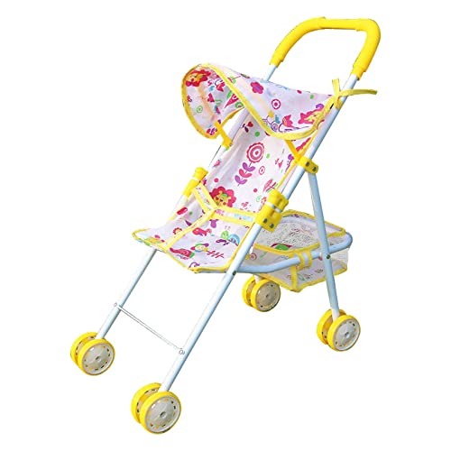 Spielzeug-Kinderwagen, 23 Zoll zusammenklappbarer Puppenbuggy, Faltbarer Kinderwagen mit unterem Korb, Geschenkspielzeug für Geburtstag, Weihnachten und Feiertage für Kinder ab 3 Jahren von Raxove