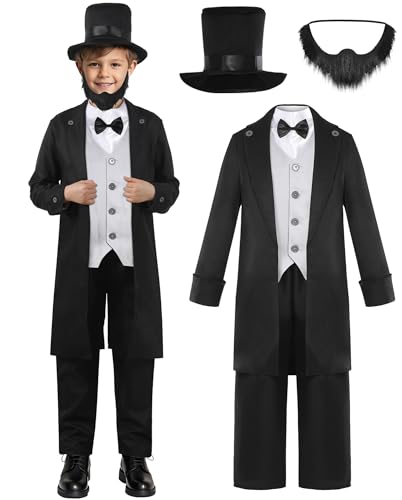Rayekrot Abraham Lincoln Deluxe Kinderkostüm schwarz 8-10 Jahre von Rayekrot