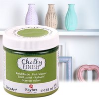 Chalky Finish Kreidefarbe Avocado, samtartige Optik, 118ml, vielseitig einsetzbar von Rayher Hobby GmbH