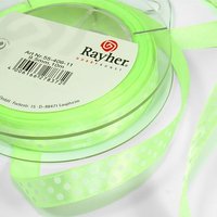 Satinband gepunktet, hellgrün mit weißen Punkten, 10m, ca. 1cm breit von Rayher Hobby GmbH