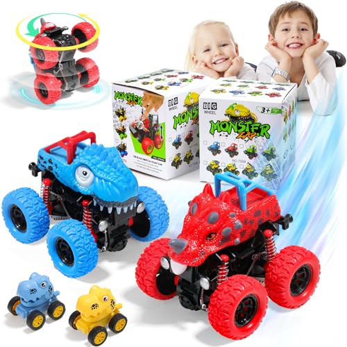 Rayong 4 Stück Monstertruck, 2 Monster Trucks für Kinder und 2 Mini Pull Back Autos, 360 Grad Rotierende Monstertrucks, Trägheitsbetriebene Fahrzeuge für Jungen Kinder ab 3 Jahre Rayong 4 Stück Monstertruck, 2 Monster Trucks für Kinder und 2 Mini Pull Back Autos, 360 Grad Rotierende Monstertrucks, Trägheitsbetriebene Fahrzeuge für Jungen Kinder ab 3 Jahre von Rayong