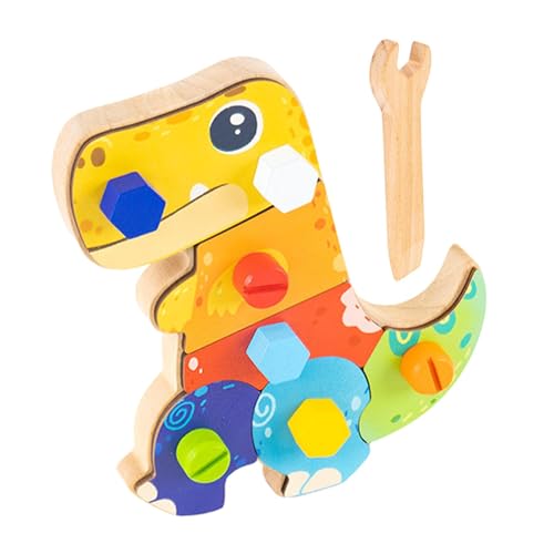 Raypontia Dinosaurier-Sensorbrett, Dinosaurier-Schraubspielzeug | Holz-Dinosaurier-Schraubspielzeug,Niedliches Cartoon-Sensorspielzeug, Mehrzweck-Sensorbrett für Jungen und Mädchen von Raypontia