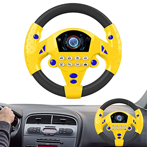 Raypontia Lenkrad Kinder Spielzeug - Spielzeug Lenkrad Für Kinder 20cm|Copilot Lenkrad Mit 360° Rotation |Spielzeug Lenkrad Für Auto |Beifahrer Interaktives Lenkrad Lernspielzeug Mit n Und Geräuschen von Raypontia