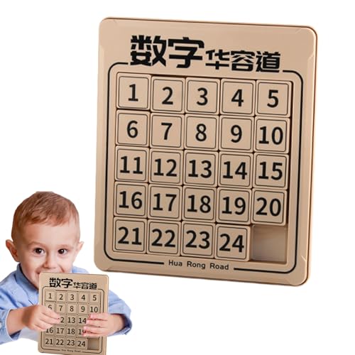 Raypontia Wooden Schiebepuzzle Zahlen 5 * 5, Huarong Dao Puzzles, Digitale Huarong Road, Wooden Zahlen Puzzles, Schiebe Puzzle Wood, Gastgeschenke von Raypontia