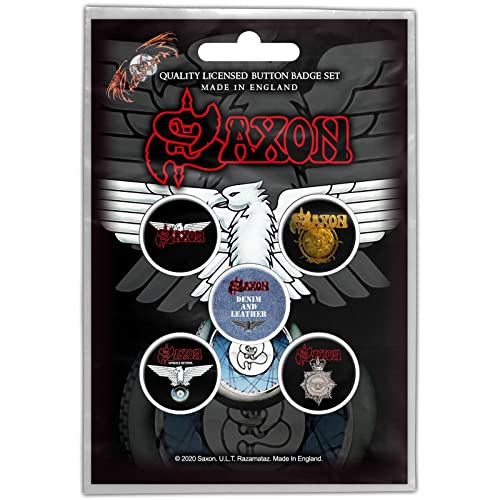 Saxon - Wheels Of Steel Button-Set von Razamataz