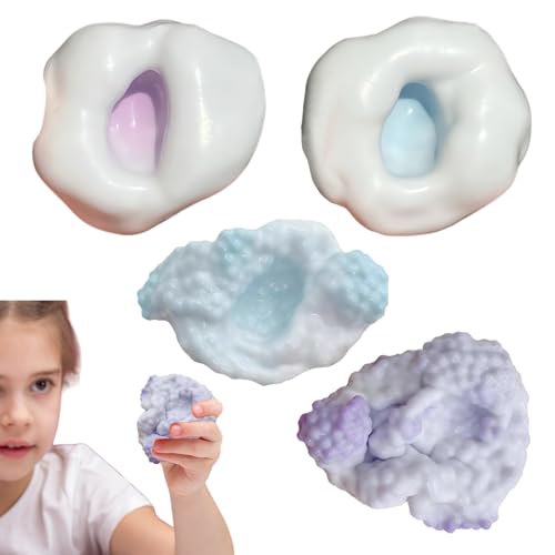 4 Stück Quetschball,Trauben Stressball,Weicher Trauben-Stressabbauball,Zum Stressabbau und Zur Entspannung,Squeeze Ball, Kinder und Erwachsene (Trauben,Mochi) von Rbleote