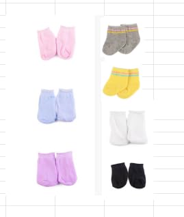 7 Paar Puppensocken,Puppenzubehör Socken, Zubehör Puppe Socken für 12-20 Inch Puppen und 28-35 cm Kuscheltiere, 7 Farben, 2 Stile, Passend Zu Verschiedenen Puppenkleidern 7 Paar Puppensocken,Puppenzubehör Socken, Zubehör Puppe Socken für 12-20 Inch Puppen und 28-35 cm Kuscheltiere, 7 Farben, 2 Stile, Passend Zu Verschiedenen Puppenkleidern von Rbleote