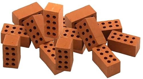 90 Stück Mini Ziegelsteine ziegelsteine zum mauern Kinder Modellbau Steine Rote Mini Bricks für DIY Gebäude Puppenhaus Garten Dekor Haus Spielzeug Dekoration (2×1×0,5 cm) von Rbleote