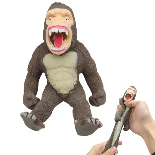 Gorilla Stressabbau Spielzeug,Gummi Squishy Monkey,Interessant Gorilla Stress Toy,Figuren Stretch-Spielzeug,Stress Abbauen,Geeignet für Kinder und Erwachsene (Grau) von Rbleote
