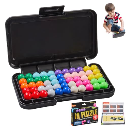 Rbleote Iq Puzzle Schwarz Spiele, Games Regenbogenbälle Intellektuelles Schachbrett Doppelduell, Rainbow Puzzle Schachspiel zur Entspannung und Stressabbau für Kinder und Erwachsene (Mehrfarbig) von Rbleote