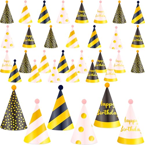 Rcanedny Papierhüte mit Bommeln, mehrfarbig, für Geburtstag, Weihnachten, Neujahr, Party, 6 Stile, 36 Stück Rcanedny Papierhüte mit Bommeln, mehrfarbig, für Geburtstag, Weihnachten, Neujahr, Party, 6 Stile, 36 Stück von Rcanedny