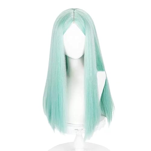 Anime Cyberpunk Edgerunners Rebecca Cosplay Perücke Cyberpunk Edgerunners Becca Cosplay 57cm Cyan Lange Gerade Haar Perücke von Rcrllya