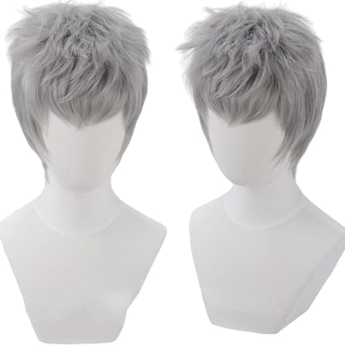 Anime Game Devil May Cry 5 Cosplay Perücke Nero Silber Grau kurze Haare Rolle Spielen Halloween Requisiten Zubehör Perücke Cap von Rcrllya