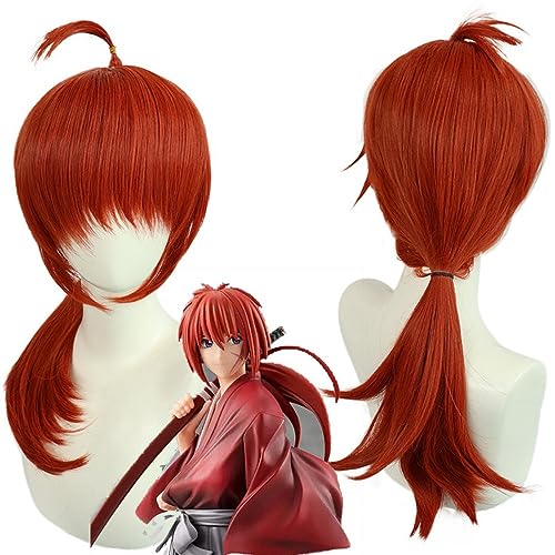 Anime Rurouni Kenshin Himura Kenshin Cosplay Kostüm Perücke hitze beständige Haare Cosplay Anime Party Perücke Mütze von Rcrllya