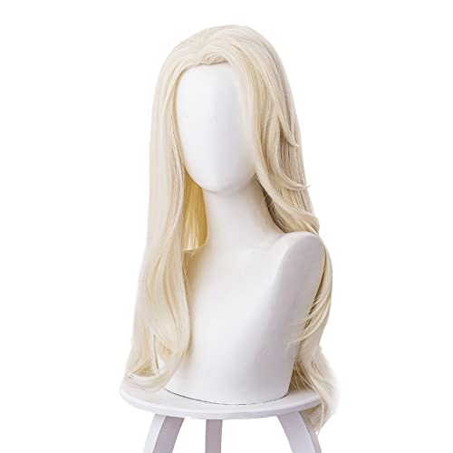 Anna Cosplay Lange Perücke Weihnachten Synthetische Haar Weihnachten Frauen Kinder Prinzessin Elsa Cosplay Perücke Silber Weiß Haar von Rcrllya