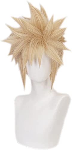 Rcrllya Anime Cloud Strife Kurze Perücke Cosplay Kostüm Wärme Beständig Synthetische Haar Männer Zubehör für Frauen Perücke Kappe von Rcrllya