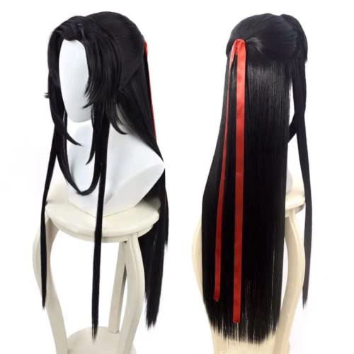 Anime-Großmeister der dämonischen Kultivierung Junge Wei Wuxian Yiling Patriarch Cosplay Perücke Magische Vorfahren lange Haare hitze beständige synthetische Perücken kappe von Rcrllya