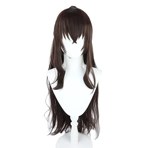 Rcrllya Dazai Osamu Cosplay Perücke Anime Bungo Streunende Hunde Dazai Osamu Weibliche 100cm Lange Wärme Beständig Synthetische Frau Perücken Kappe von Rcrllya