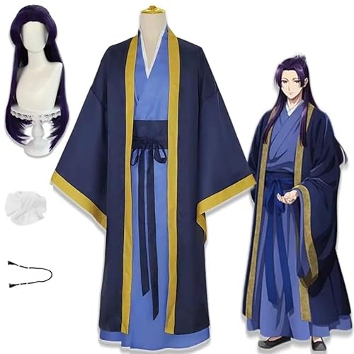 Rcrllya Han Fu Jinshi Cosplay Kostüme Perücke Anime Die Apotheker tagebücher Robe Uniform Kopf bedeckungen Kusuriya Keine Hitorigoto Halloween Kostüme (Kostüm und Perücke,XXL) von Rcrllya