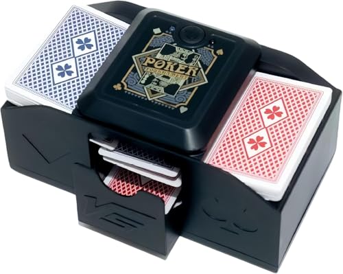 Rcxnm Elektrischer Automatischer Kartenmischer für 2 Kartensets, Kompatibel mit UNO, Skip BO, Poker und Mehr, Schwarz von Rcxnm