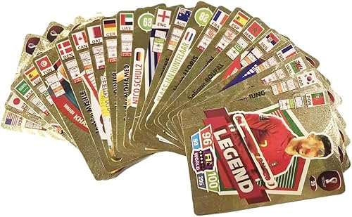 Rcxnm Weltfußballstars-Sammelkarten, 55 Stück, Kartenspiel (Gold) von Rcxnm