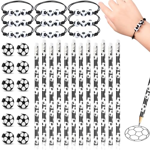 Rdlobu 36 Stück Fußball Mitgebsel Set 12 Fußball Bleistifte + 12 Fußball Radiergummi + 12 Fußball Armband, Fussball Mitgebsel für Schule, Fußball-Themen-Kindergeburtstag Gastgeschenke Rdlobu 36 Stück Fußball Mitgebsel Set 12 Fußball Bleistifte + 12 Fußball Radiergummi + 12 Fußball Armband, Fussball Mitgebsel für Schule, Fußball-Themen-Kindergeburtstag Gastgeschenke von Rdlobu