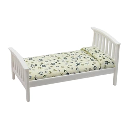 Rdxanc 1/12 Miniatur-Einzelbett mit Cottagecore-Bettwäsche, Holzrahmen, Puppenhaus-Möbel für Schlafzimmer, Szene, Display-Dekoration Rdxanc 1/12 Miniatur-Einzelbett mit Cottagecore-Bettwäsche, Holzrahmen, Puppenhaus-Möbel für Schlafzimmer, Szene, Display-Dekoration von Rdxanc