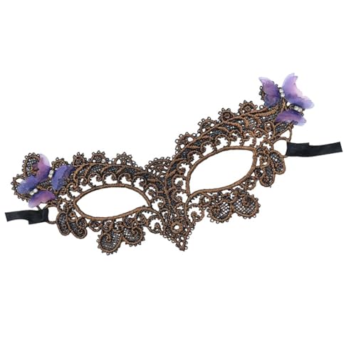 Rdxanc Damen-Maskeraden mit Strasssteinen, Ball, Abschlussball, Venezianerparty, halbes Gesicht, Spitze, Augenmaske von Rdxanc