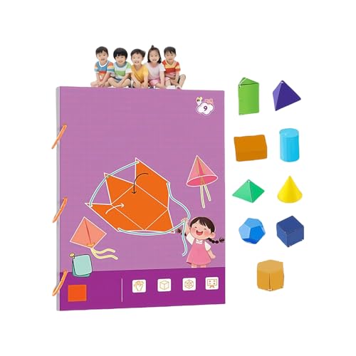 Rdxanc Lernbuch mit solider Geometrie und Kordelzug, Mathematikunterricht, für Kinder im Alter von 6–12 Jahren, sicheres Anti-Knick-Seil-Desi von Rdxanc