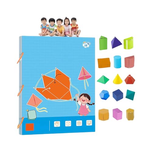 Rdxanc Lernbuch mit solider Geometrie und Kordelzug, Mathematikunterricht, für Kinder im Alter von 6–12 Jahren, sicheres Anti-Knick-Seil-Desi von Rdxanc