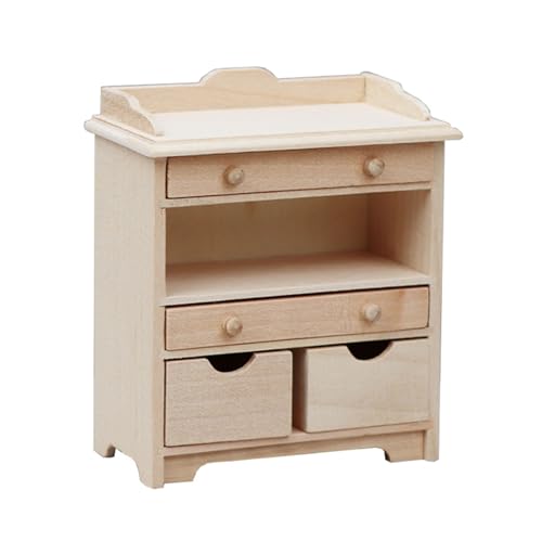 Rdxanc Miniatur-Puppenhäuser-Schrank aus Holz, unlackiert, europäisch, für Handwerk und Modellausstellung Rdxanc Miniatur-Puppenhäuser-Schrank aus Holz, unlackiert, europäisch, für Handwerk und Modellausstellung von Rdxanc