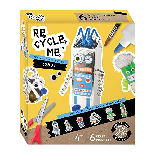 Re-Cycle-Me 3503321, Recycling Bastelset Roboter, DIY-Kit für Kinder ab 4 Jahren, Kreativ-Set zum Basteln mit Haushaltsmaterialien von Re Cycle Me