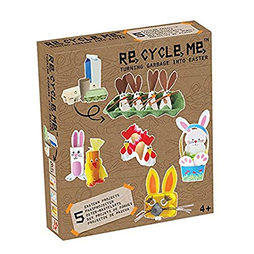 Re Cycle Me DEFG1230 Recycling Bastelspaß Ostern Special Edition, Bastelset für 5 Modelle, Kreativset für Kinder ab 4 Jahre, Set zum Basteln mit Haushaltsmaterialien, Recycle Mich, Bastelmix von Re Cycle Me
