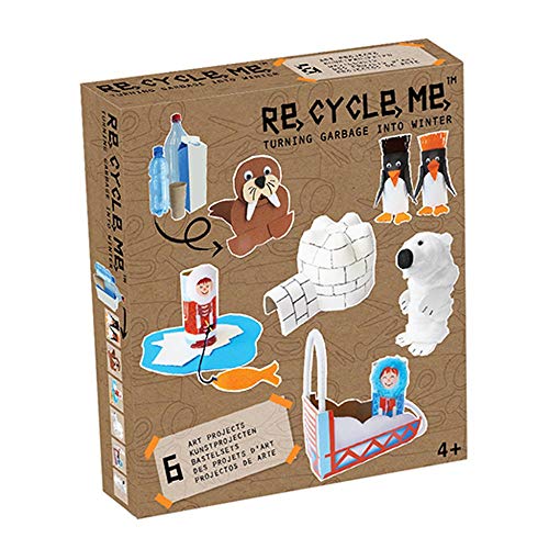 Re Cycle Me DEFG1240 Recycling Bastelspaß Winter Special Edition, Bastelset für 6 Modelle, Kreativset für Kinder ab 4 Jahre, Set zum Basteln mit Haushaltsmaterialien, Recycle Mich, Bastelmix von Re Cycle Me