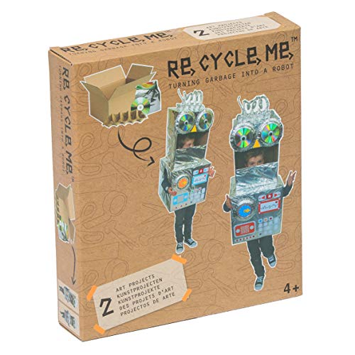 Re Cycle Me DEFG1140 Recycling Bastelspaß Make A Themenwelt, Bastelset für 2 Roboter Kostüm Modelle, Kreativset für Kinder ab 4 Jahre, Set zum Basteln mit Haushaltsmaterialien, Recycle Mich, Bastelmix von Re Cycle Me