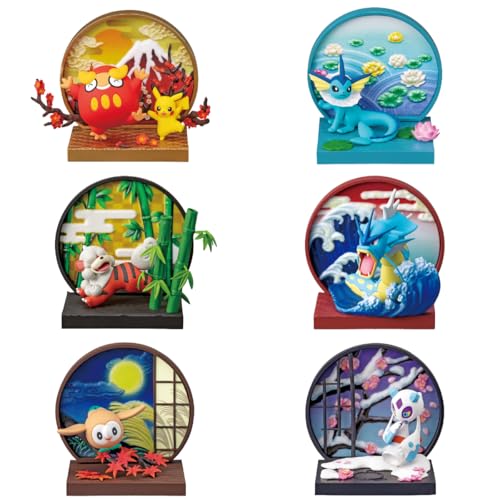 Japanisches Pokémon-Fenster, 1 Box, ca. 70 x 140 x 55 mm, PVC, ABS von Re-Ment