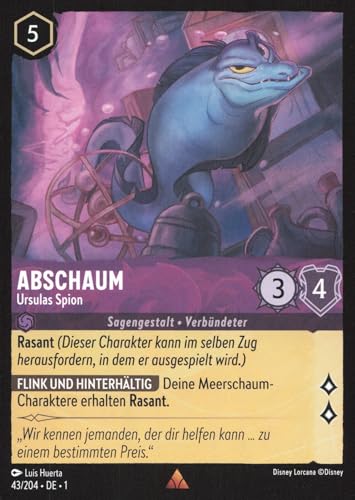 Abschaum - Ursulas Spion 1TFC-043 Rare Deutsch Near Mint - The First Chapter - mit ReCollectibles-Versandschutz - für Lorcana Abschaum - Ursulas Spion 1TFC-043 Rare Deutsch Near Mint - The First Chapter - mit ReCollectibles-Versandschutz - für Lorcana von ReCollectibles