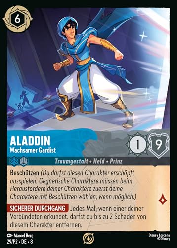 Aladdin - Wachsamer Gardist 8JAF-170 Rare Deutsch Boosterfrisch - Reign of Jafar - mit ReCollectibles-Versandschutz - für Lorcana Aladdin - Wachsamer Gardist 8JAF-170 Rare Deutsch Boosterfrisch - Reign of Jafar - mit ReCollectibles-Versandschutz - für Lorcana von ReCollectibles