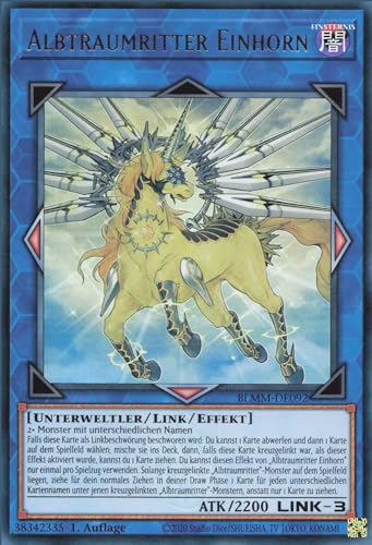 Albtraumritter Einhorn BLMM-DE092 Ultra Rare Deutsch Boosterfrisch 1. Auflage - Battles of Legend: Monster Mayhem - mit ReCollectibles-Versandschutz - für Yu-Gi-Oh! Albtraumritter Einhorn BLMM-DE092 Ultra Rare Deutsch Boosterfrisch 1. Auflage - Battles of Legend: Monster Mayhem - mit ReCollectibles-Versandschutz - für Yu-Gi-Oh! von ReCollectibles