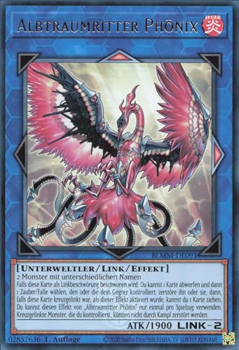 Albtraumritter Phönix BLMM-DE091 Ultra Rare Deutsch Boosterfrisch 1. Auflage - Battles of Legend: Monster Mayhem - mit ReCollectibles-Versandschutz - für Yu-Gi-Oh! Albtraumritter Phönix BLMM-DE091 Ultra Rare Deutsch Boosterfrisch 1. Auflage - Battles of Legend: Monster Mayhem - mit ReCollectibles-Versandschutz - für Yu-Gi-Oh! von ReCollectibles