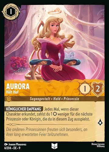 Aurora - Hält Hof (V.1) 9FAB-006 Uncommon Deutsch Boosterfrisch - Fabled - mit ReCollectibles-Versandschutz - für Lorcana von ReCollectibles