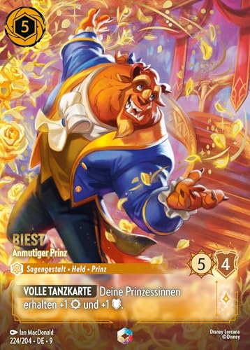 Biest - Anmutiger Prinz (V.2) 9FAB-224 Enchanted Deutsch Boosterfrisch Foil - Fabled - mit ReCollectibles-Versandschutz - für Lorcana von ReCollectibles