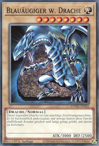 Blauäugiger w. Drache (V.2) SDWD-DE002 Common Deutsch Boosterfrisch 1. Auflage - Structure Deck: Blue-Eyes White Destiny - mit ReCollectibles-Versandschutz - für Yu-Gi-Oh! von ReCollectibles