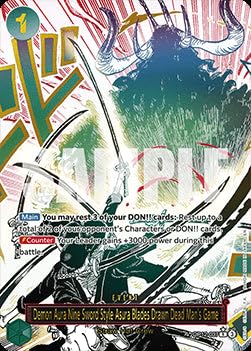 Demon Aura Nine Sword Style Asura Blades Drawn Dead Man's Game (OP12-037) (V.2) OP12 Alternate Art Englisch Boosterfrisch - Legacy of The Master - mit ReCollectibles-Versandschutz - für One Piece von ReCollectibles