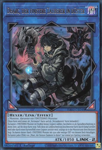 Dharc, der finstere Zauberer in düster (V.2) RA03-DE048 Ultra Rare Deutsch Boosterfrisch 1. Auflage - Quarter Century Bonanza - mit ReCollectibles-Versandschutz - für Yu-Gi-Oh! von ReCollectibles