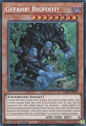 Gefahr! Bigfoot! (V.5) RA03-DE019 Secret Rare Deutsch Boosterfrisch 1. Auflage - Quarter Century Bonanza - mit ReCollectibles-Versandschutz - für Yu-Gi-Oh! von ReCollectibles